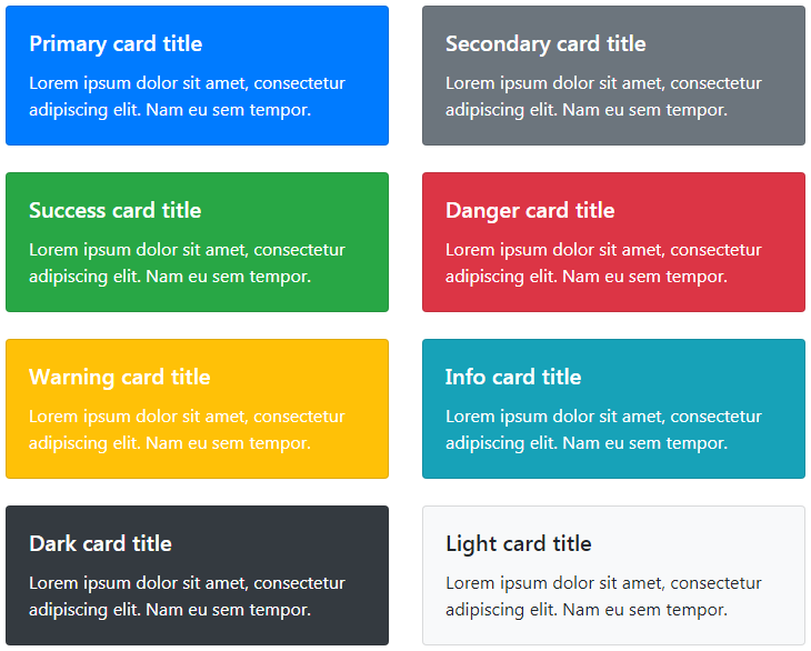 card presentation bootstrap