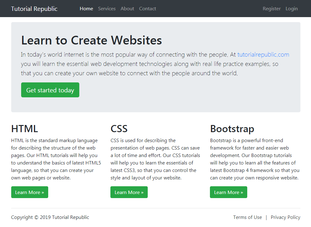 Bootstrap Fixed Layout