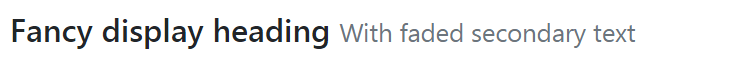 Bootstrap Headings with Secondary Text