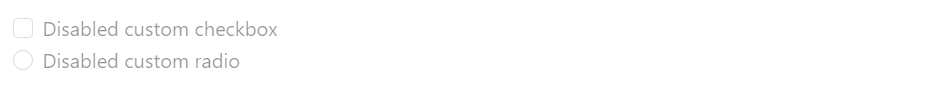 Bootstrap Disabled Custom Checkboxes and Radio Buttons