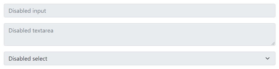 Bootstrap Disabled Form Controls