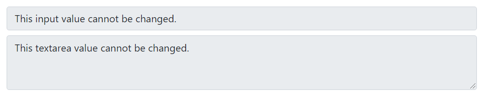 Bootstrap Read-only Input and Textarea
