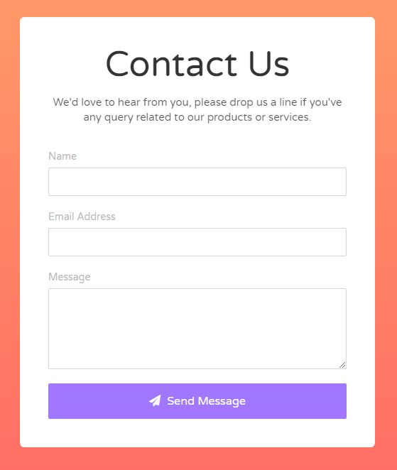 Beautiful Contact Form with Gradient Background