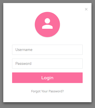 Classic Modal Login Form with Avatar Icon