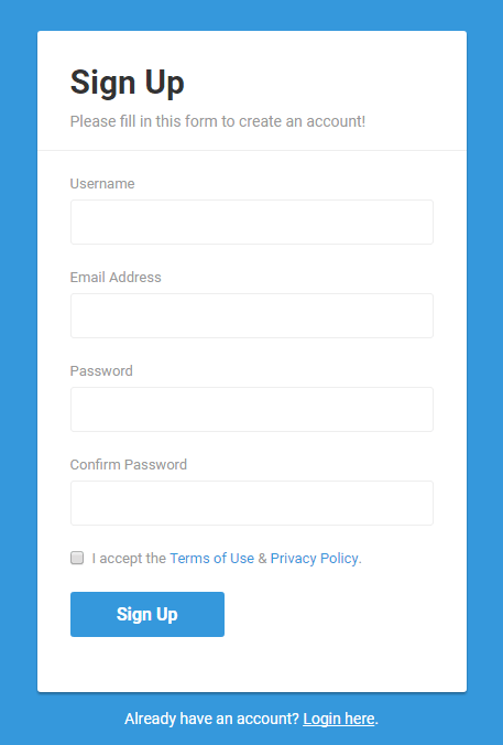 Classic Sign Up Form