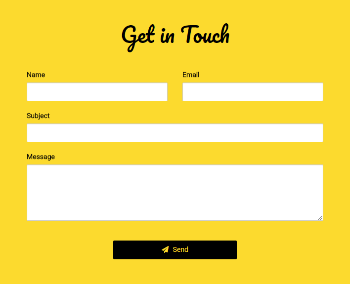 Bootstrap Contact Form with Yellow Background Template