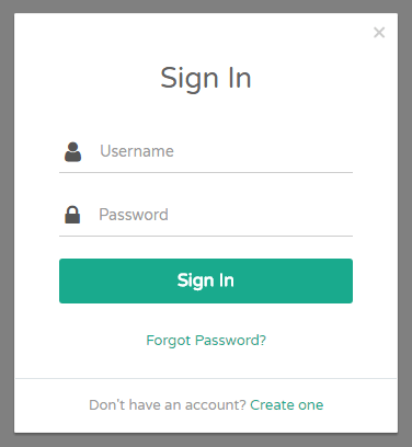 Flat Modal Login Form with Icons
