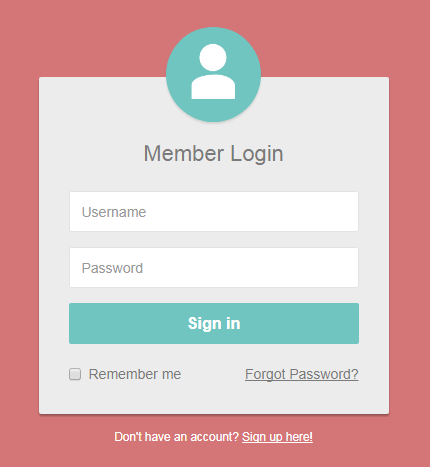 Login Form with Avatar Image