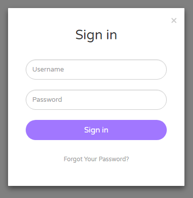 Modal Sign in Form with Rounded Inputs