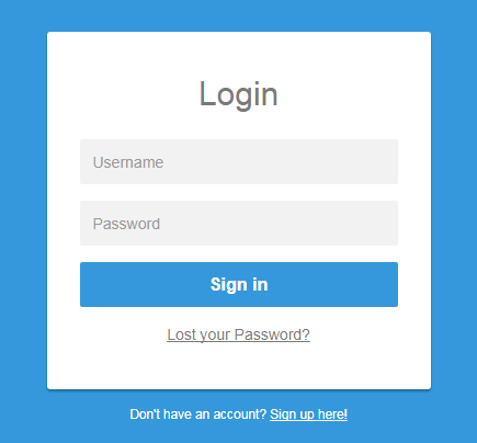 Simple Login Form with Blue Background