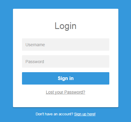 Bootstrap Simple Login Form with Blue Background Template