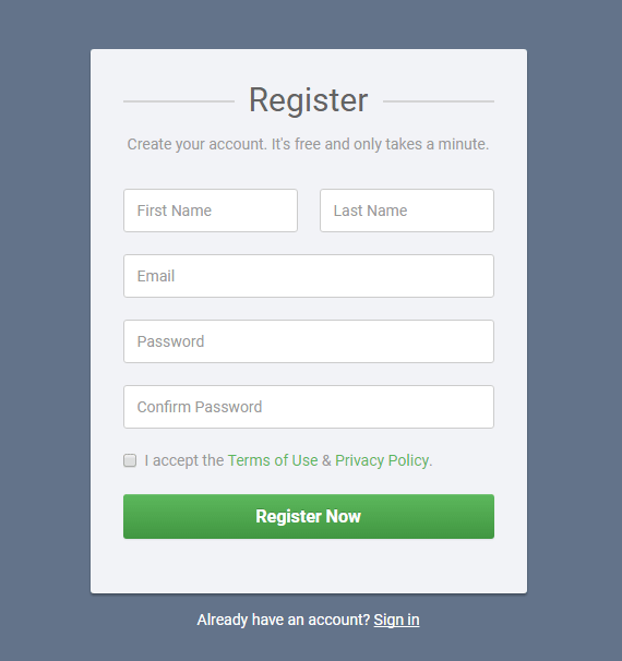 Sign Up Form with Icons