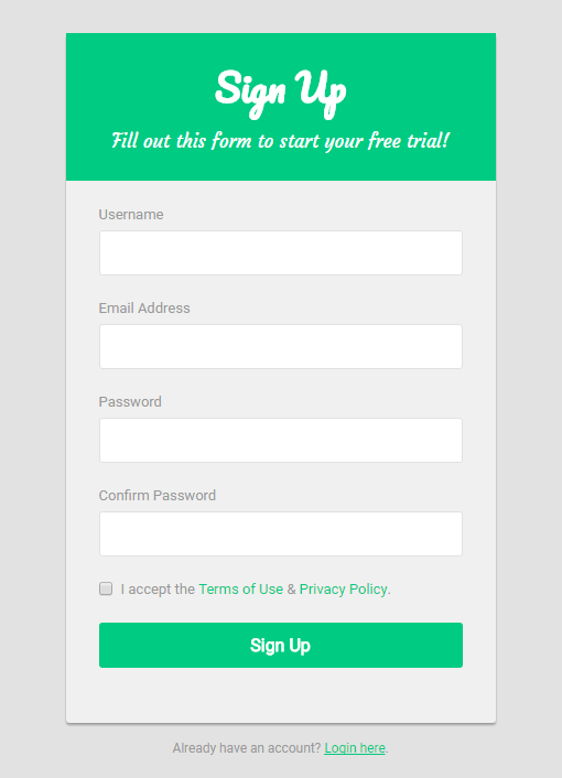 Sign up for free trials