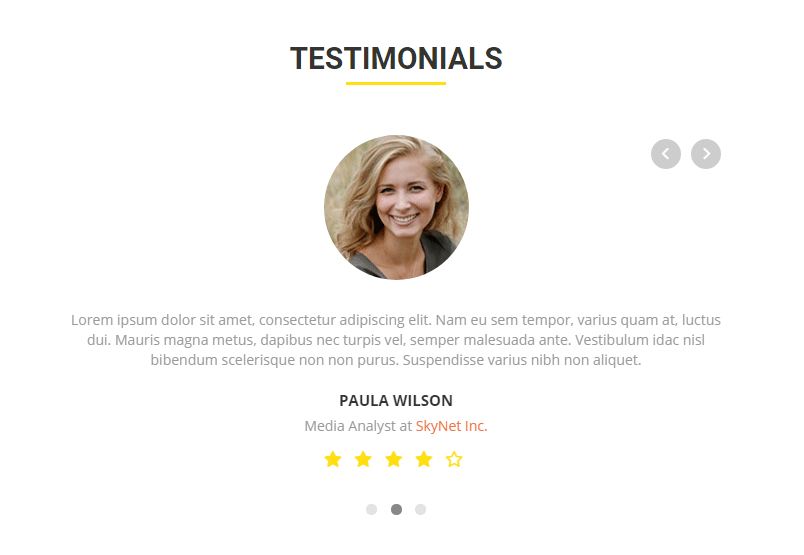 Testimonial Carousel with Star Ratings